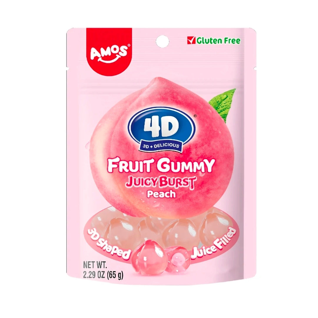 Amos 4D Juicy Burst Peach Fruit Gummy