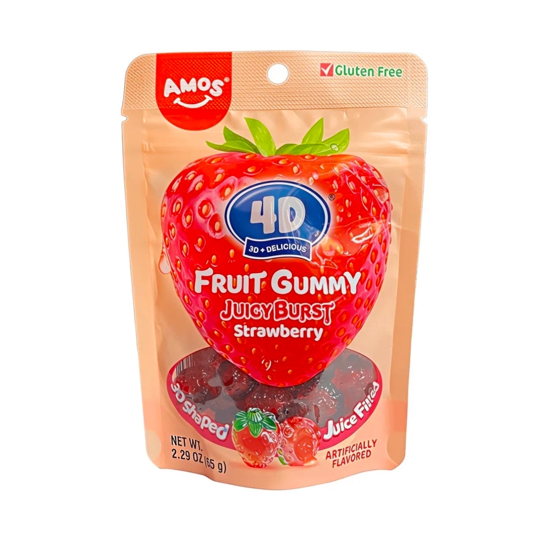 Amos 4D Juicy Burst Strawberry Fruit Gummy
